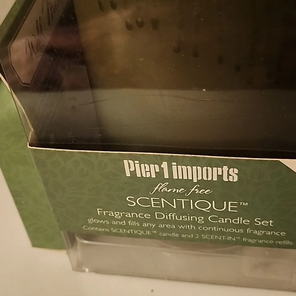 Pier 1 Scentique Fragrance Diffusing Candle Set in Green
